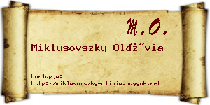 Miklusovszky Olívia névjegykártya